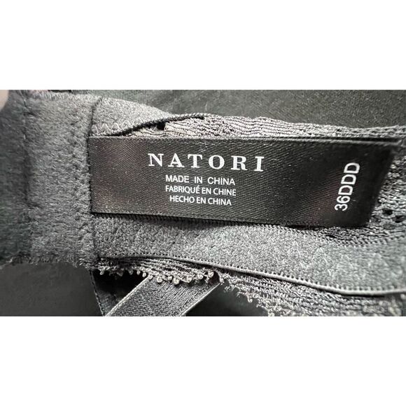 Natori Dark Grey Padded Underwire Bra With Lace Around Trim and Back - Picture 2 of 4